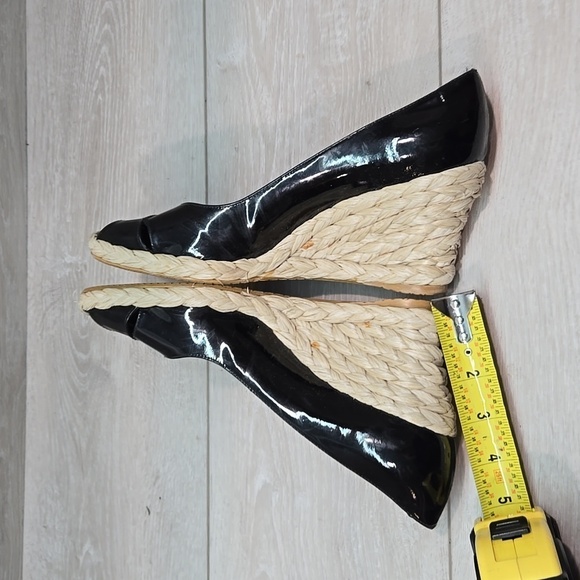 Stuart Weitzman Women Leather Espadrille Wedge Open Toe Sandals shoes sz 9.5M - Picture 8 of 10